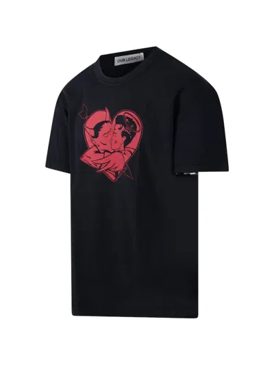 Our Legacy Mens Love Story Print Loose Love Graphic-print Cotton T-shirt In Black