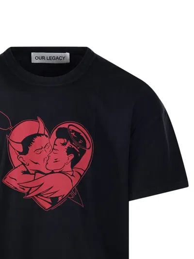 Our Legacy Mens Love Story Print Loose Love Graphic-print Cotton T