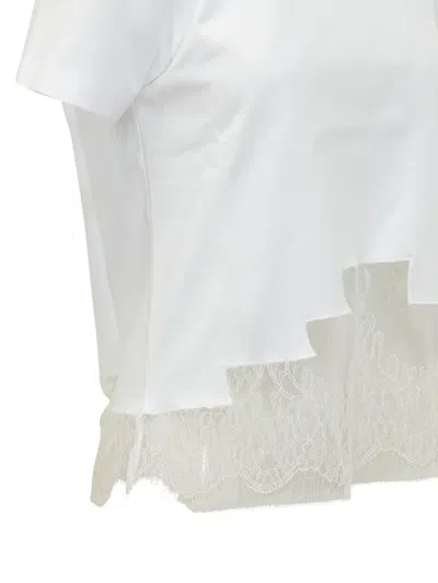 Ferragamo Lace-detail T-shirt In White