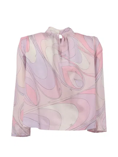 Pucci Junior Marmo-print Blouse In Multi