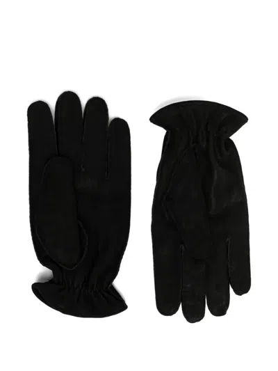 Visvim Leather Gloves In Black
