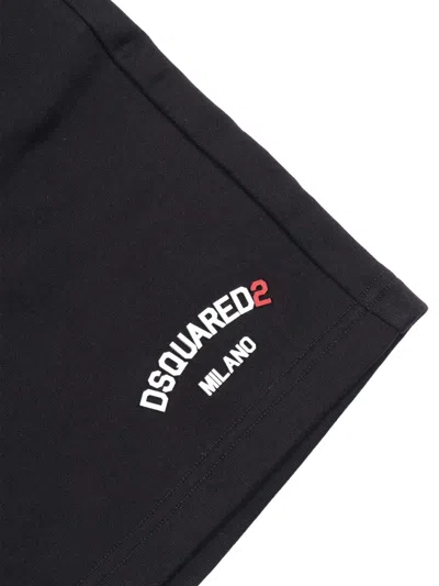 Dsquared2 Logo-print Drawstring Shorts In Black