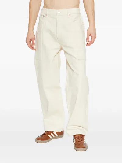 Kenzo Cargo Monkey Straight-leg Jeans In Neutral
