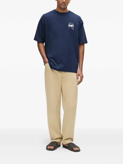 Karl Lagerfeld Ikon Oversized T-shirt In Blue