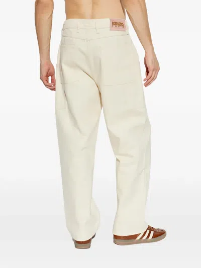 Kenzo Cargo Monkey Straight-leg Jeans In Neutral