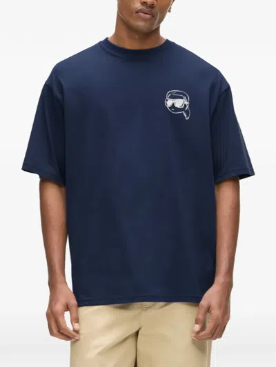 Karl Lagerfeld Ikon Oversized T-shirt In Blue