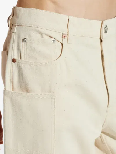 Kenzo Cargo Monkey Straight-leg Jeans In Neutral