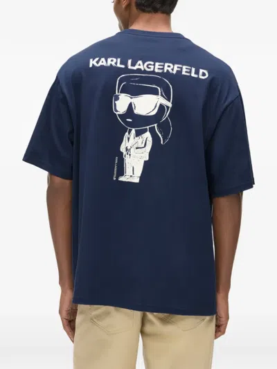Karl Lagerfeld Ikon Oversized T-shirt In Blue