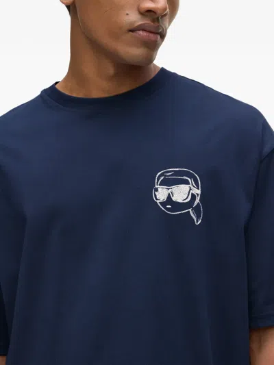 Karl Lagerfeld Ikon Oversized T-shirt In Blue