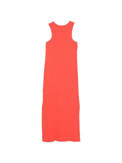 Msgm Circle-appliqué Dress In Red