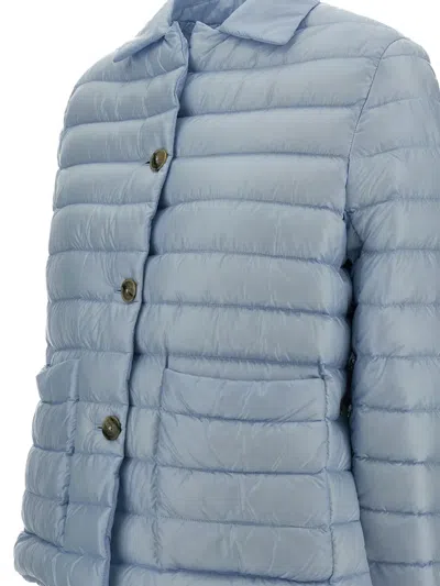 Herno Women Button-up Down Jacket In Blue