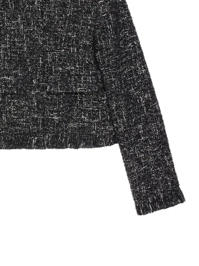 Msgm Frayed Bouclé Jacket In Multi