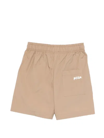 Msgm Drawstring-fastening Shorts In Brown