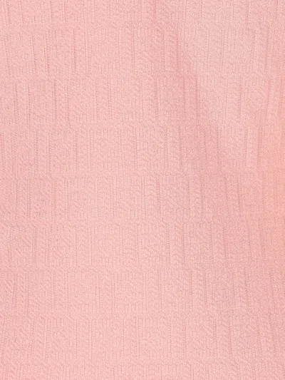 Fendi Women Cotton And Silk Blend Short Dress With All-over Ff Motif In Pink