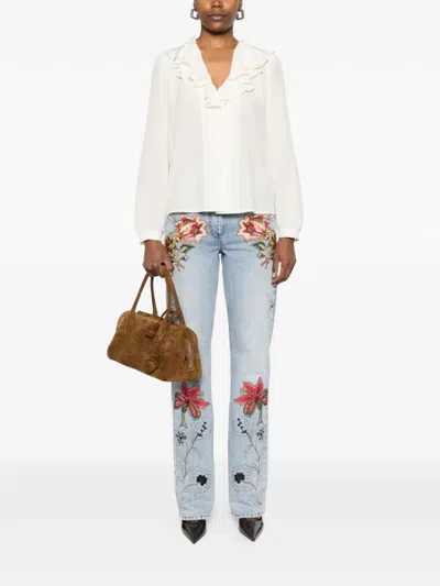 Etro Ruffled Blouse In White