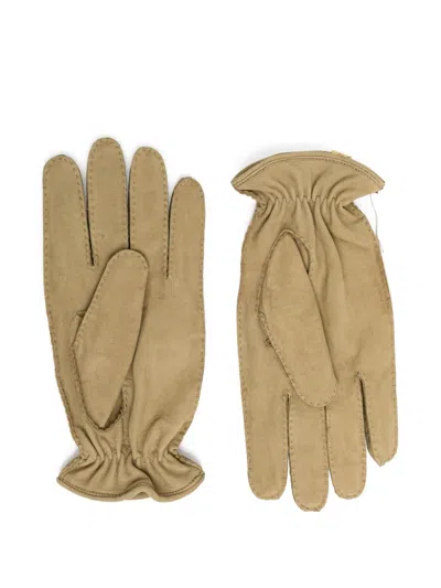 Visvim Leather Gloves In Brown