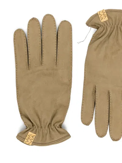 Visvim Leather Gloves In Brown
