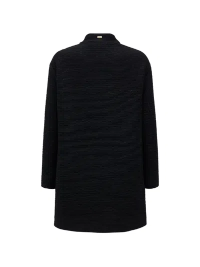 Herno Textured Coat In Black