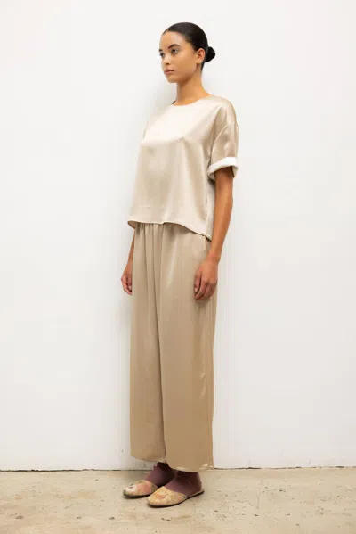 Leset Barb Crop Drawstring Pant In Sand In Neutral