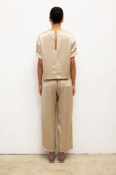 Leset Barb Crop Drawstring Pant In Sand In Neutral