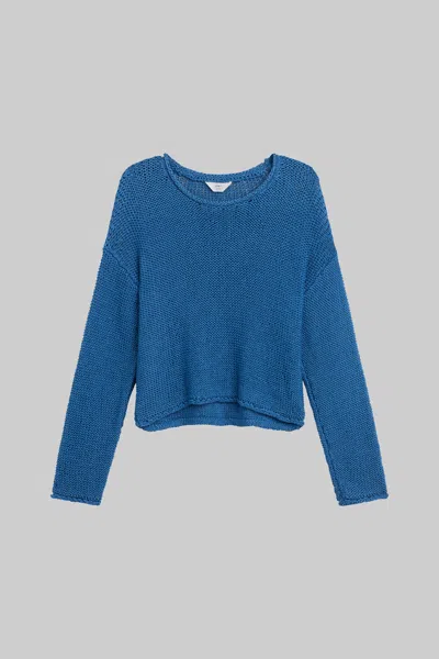 Leset Ben Open-knit Cotton Sweater In Blue