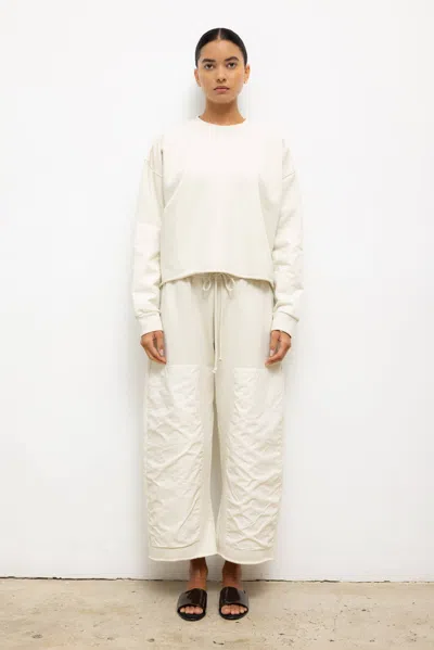 Leset Jamie Patch Crew In White