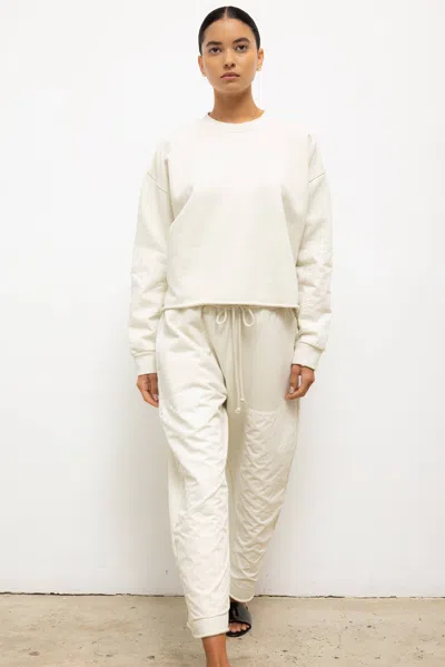Leset Jamie Patch Crew In White