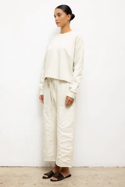 Leset Jamie Patch Crew In White