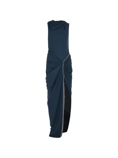 Significant Other Rufayah Beaded Draped Maxi Dress In Blue