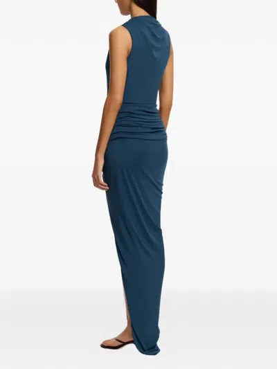 Significant Other Rufayah Beaded Draped Maxi Dress In Blue