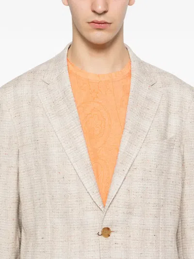Etro Button-up Blazer In Neutral