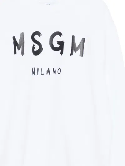 Msgm Logo-print Sweatshirt In White