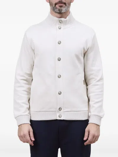 Fay Button Pocket Jacket In White