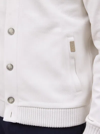 Fay Button Pocket Jacket In White