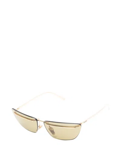 Prada Geometric-frame Sunglasses In Gold