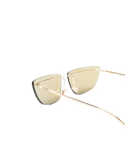 Prada Geometric-frame Sunglasses In Gold