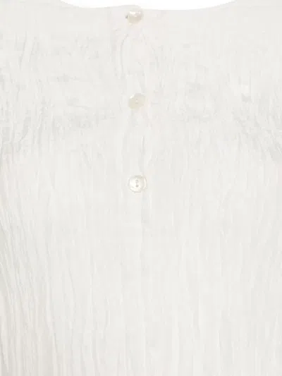 P.a.r.o.s.h Button Textured Blouse In White