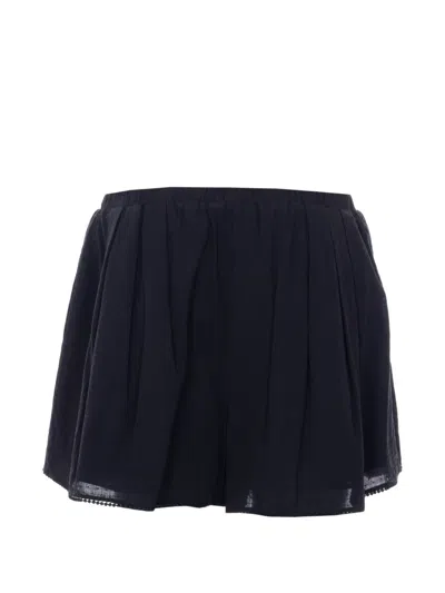 Eleh Elasticated Embroidered Shorts In Black