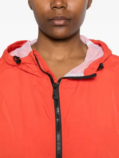 Peuterey Nigle Hooded Blouson Jacket Elasticated Cuffs Hem In Orange