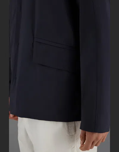 Herno Laminar Zip-front Collared Jacket In Blue