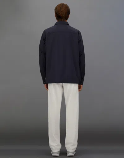 Herno Laminar Zip-front Collared Jacket In Blue