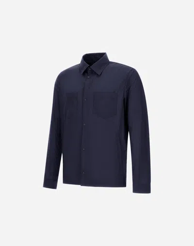 Herno Shacket In Micro Ripstop Nylon In Blue