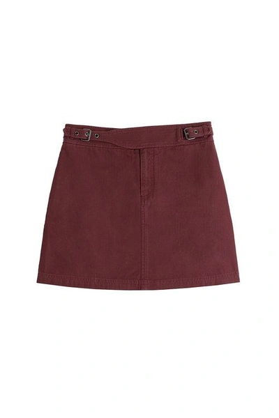 Marc By Marc Jacobs Cotton Mini Skirt In Maroon