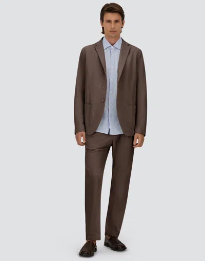 Herno Seer-crease Trousers In Brown