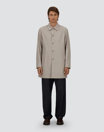 Herno Welt-pockets Button Coat In Neutral