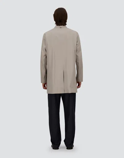 Herno Welt-pockets Button Coat In Neutral