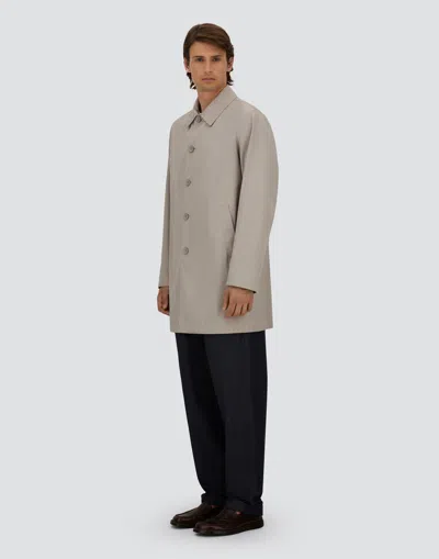 Herno Welt-pockets Button Coat In Neutral