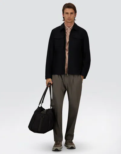 Herno Shacket In 3 Layers Denim Effect In Blue