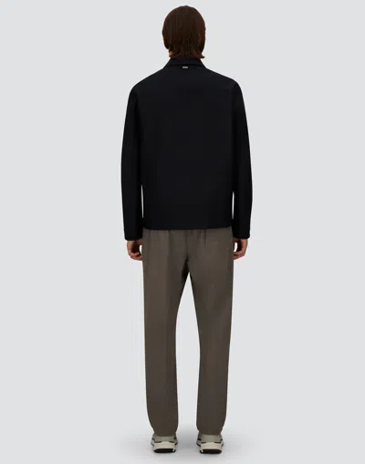 Herno Shacket In 3 Layers Denim Effect In Blue