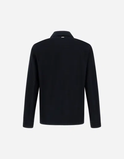 Herno Shacket In 3 Layers Denim Effect In Blue